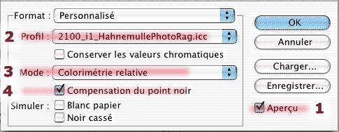selecteur de softproofing
